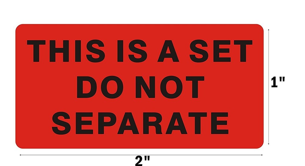 2 Rolls This Is A Set Do Not Separate Stickers Red Warning Packaging Labels