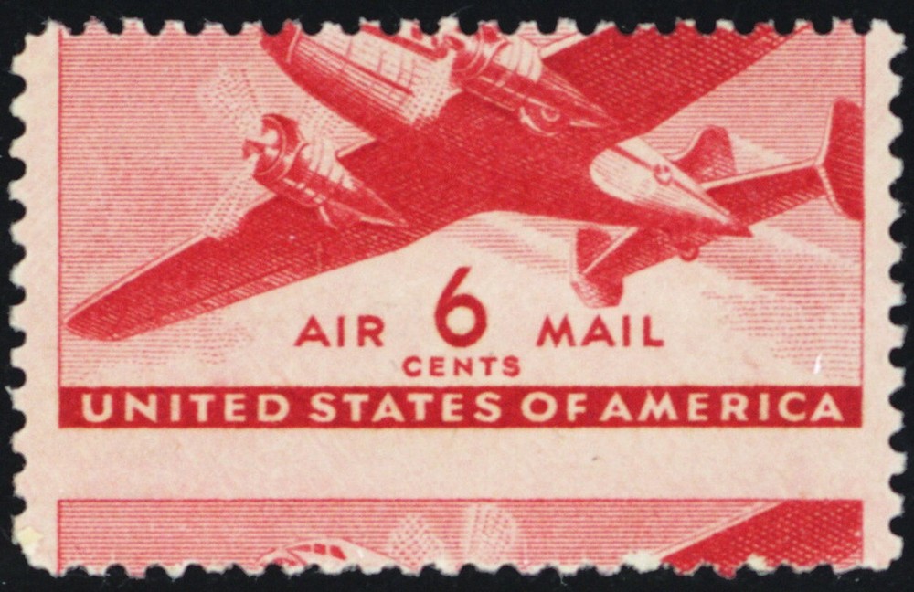 C25, Mint NH 6¢ Airmail - Misperforation Error - Stuart Katz