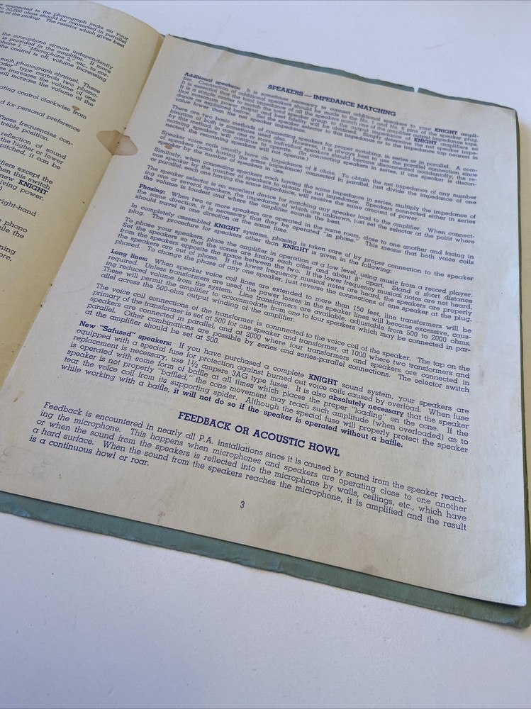 Knight Instructions For Integrated Sound Systems #D