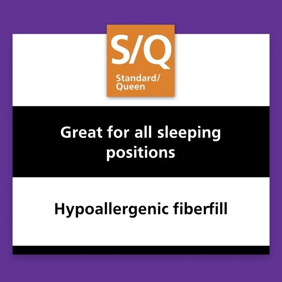 Mainstays Comfort Complete Bed Pillow, Standard/Queen (2 Pack)