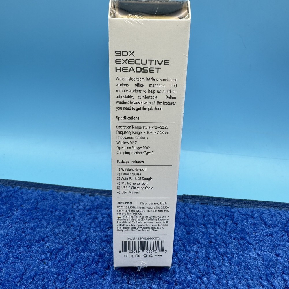 Delton 90x Ultralight Bluetooth Headset with Noise Cancelling Microphone - New