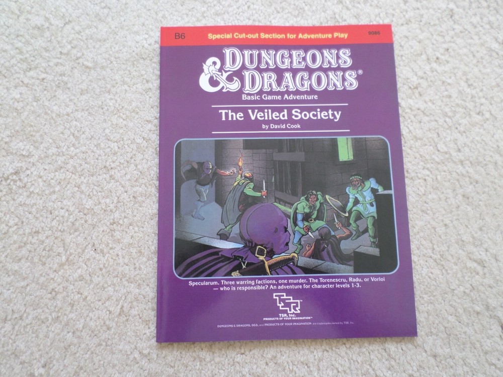 the Veiled Society B6 Dungeons & Dragons adventure module