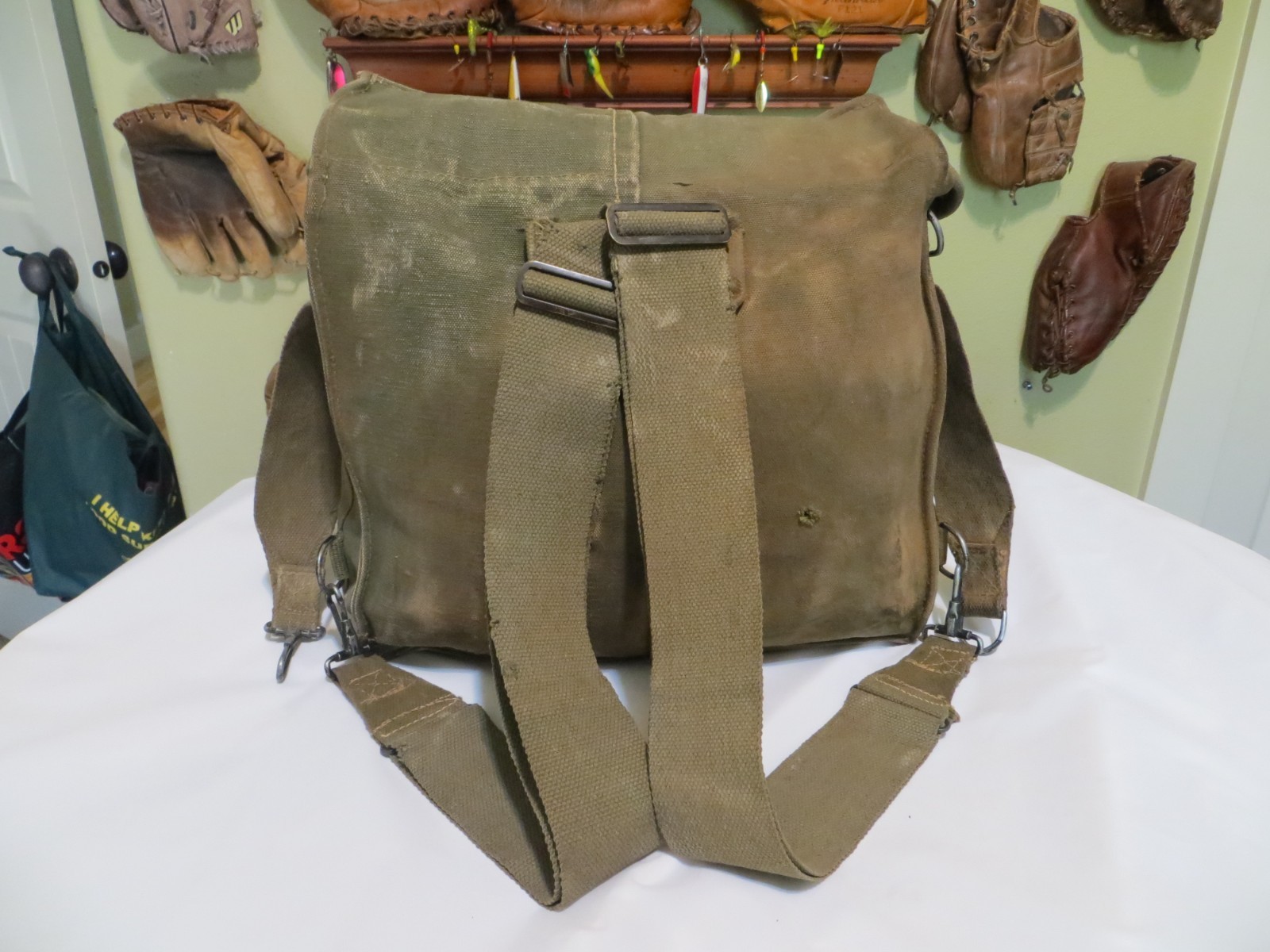 ORIGINAL WWII US ARMY M1 AMMO BAG CUSTOM FIELD FIELD HAVERSACK BACKPACK