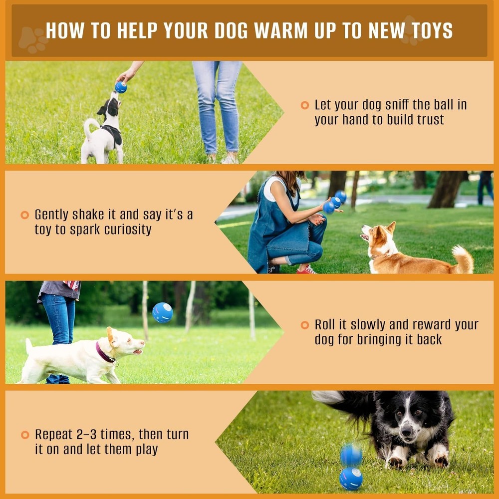 Upgraded Motion-Activated Interactive Dog Ball - Durable & USB Rechargeable