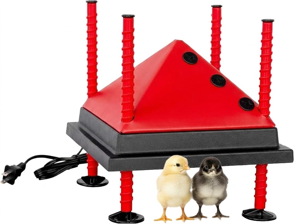 10x10" Chick Heating Plate with Anti-Roost Cone