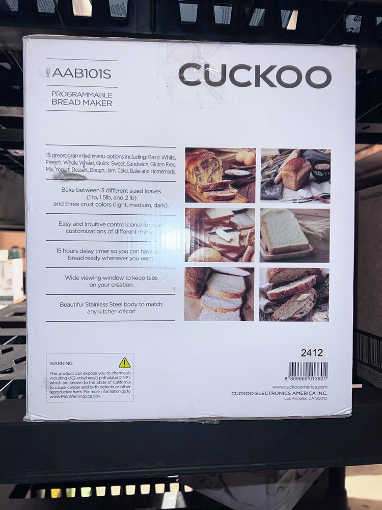 OPEN BOX Cuckoo 2 lb. Multifunctional Programmable Bread Maker CBM-AAB101S READ*