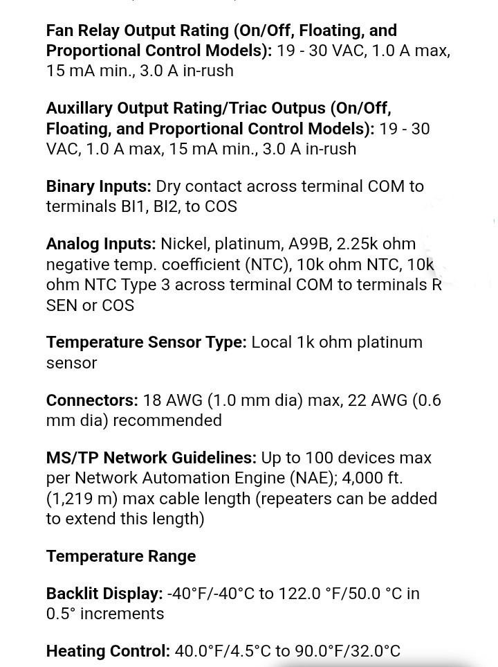 Johnson Controls Programmable Thermostat TEC 3622-13-000