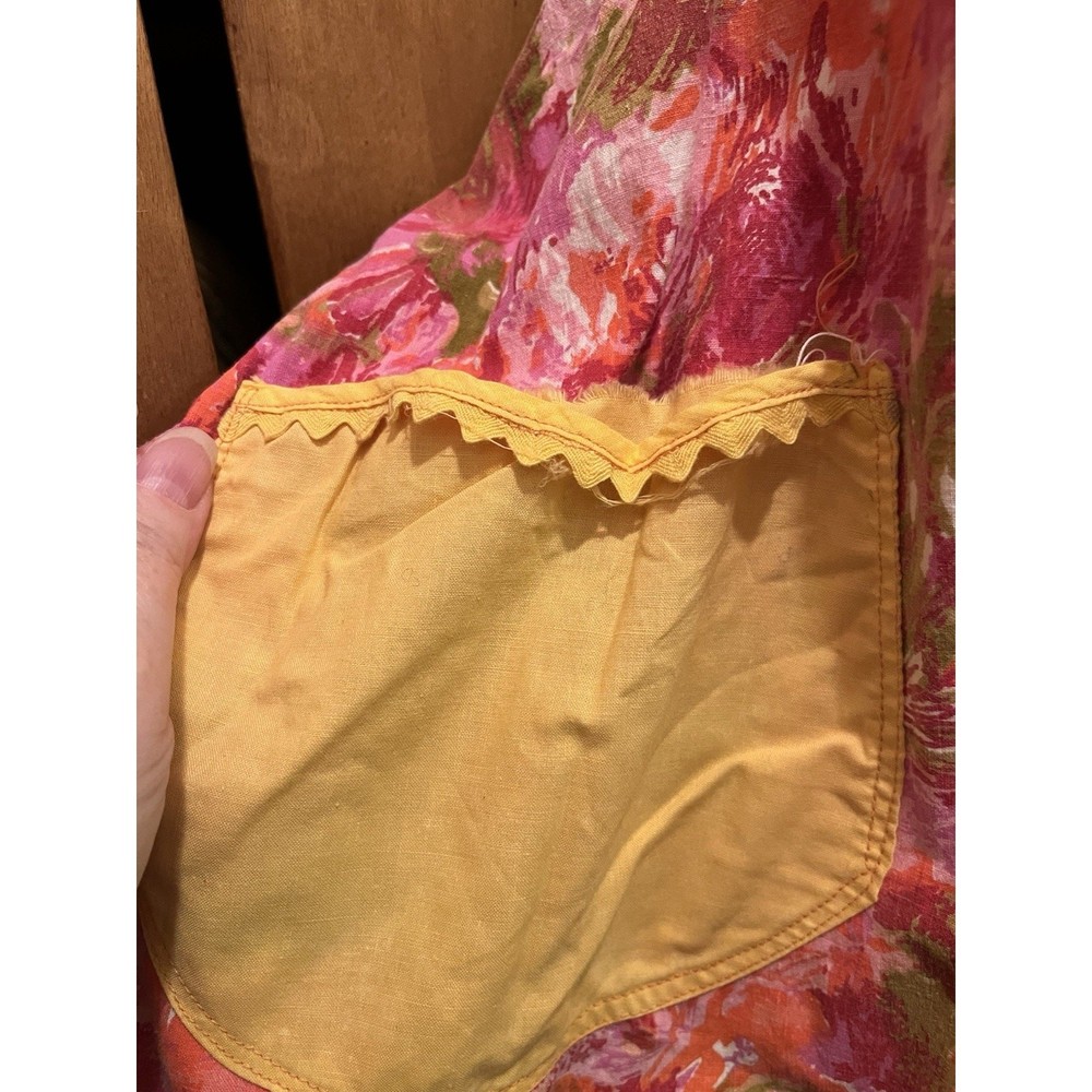C1950s Full Front Apron w pocket Floral