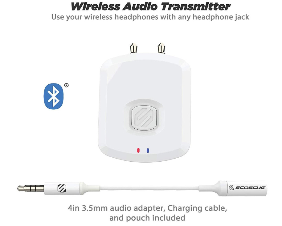 Scosche FLYTunes Universal Wireless Bluetooth Audio Transmitter - White