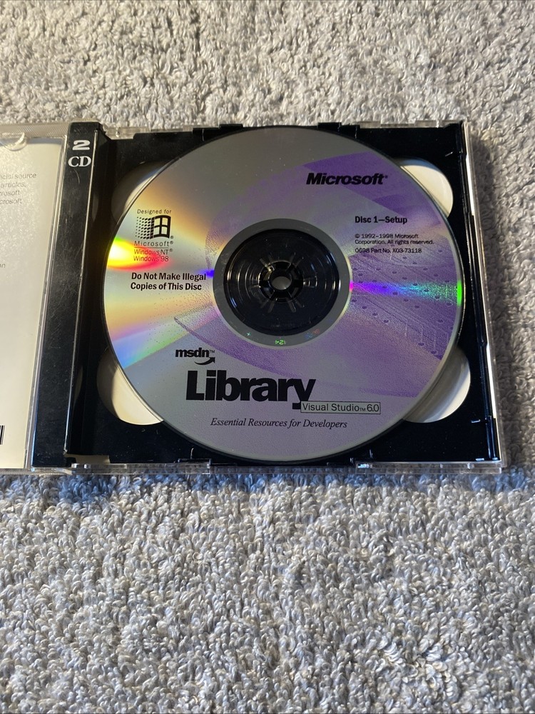 Microsoft MSDN Library Visual Studio 6.0 Two CD Set for Windows98 Windows NT