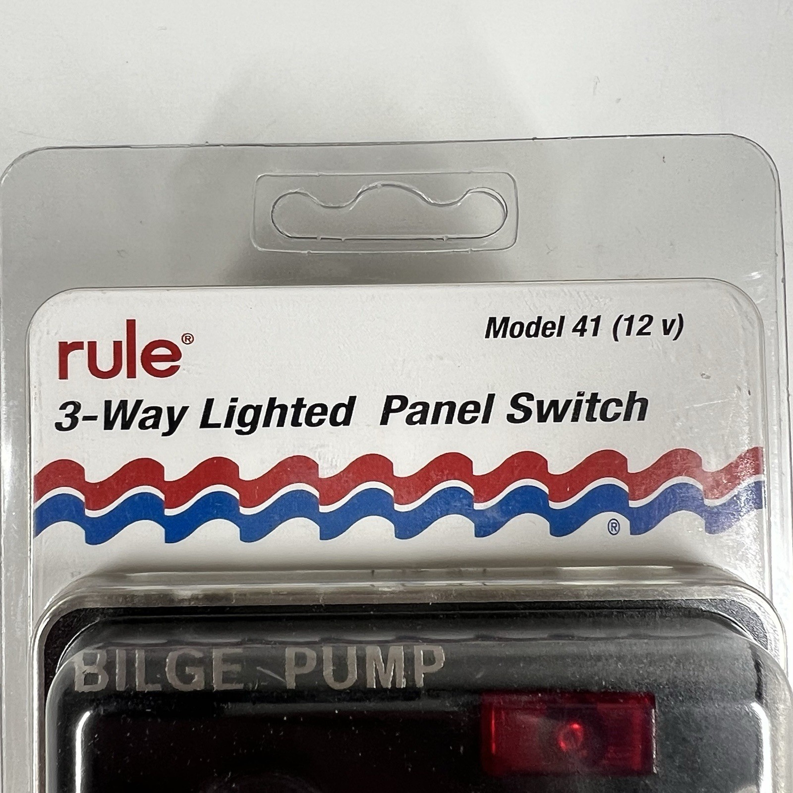 Rule 3-Way Lighted Panel Bilge Pump Switch Model 41 (12V) w/ Fuse NEW