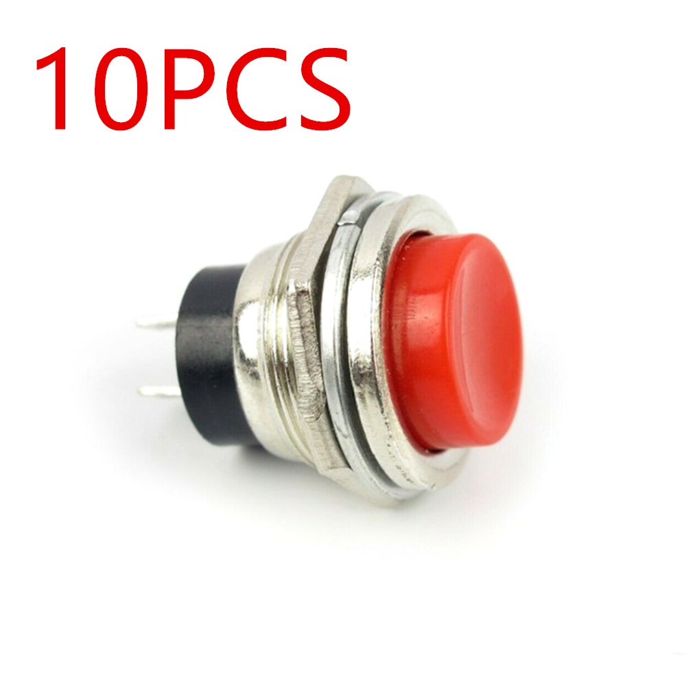 10* Small Self-Reset Round Button Head Power Switch Circle Kill Button Switch K