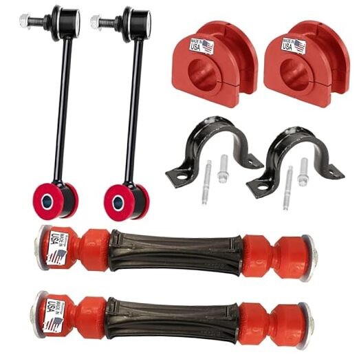 8PC Front/Rear Sway Bar CODE RED Front/Rear Link & Bracket/Bushing Kit