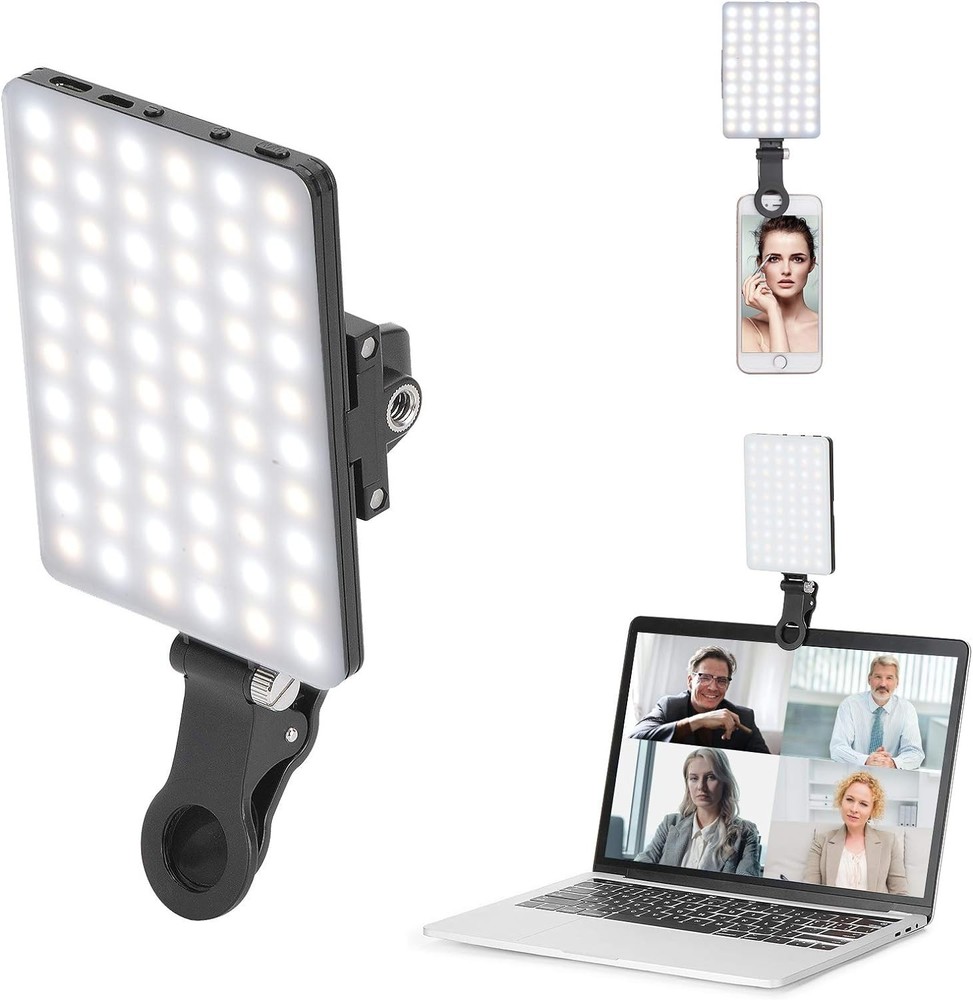 Rechargeable Video Conference & Selfie Light with Adjustable 3 Modes - Compact
