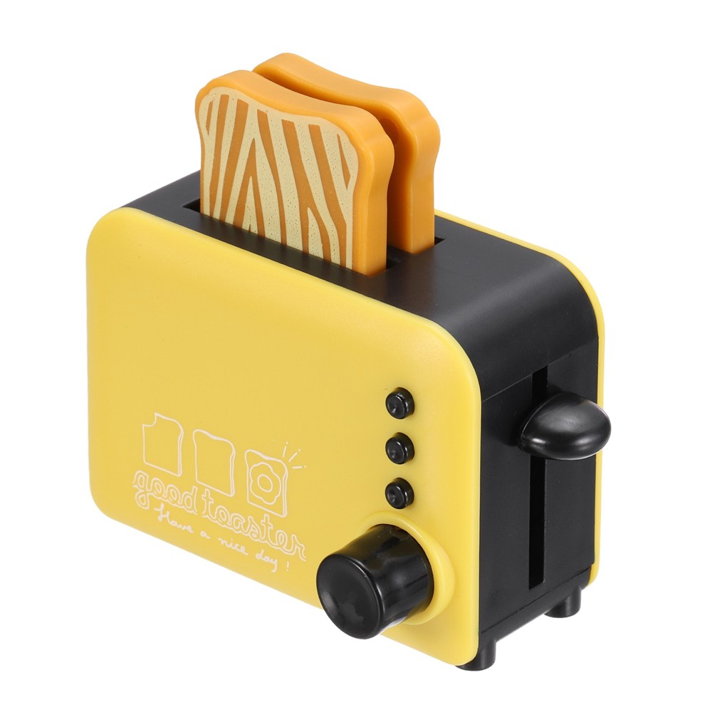 Miniature Play Kitchen Accessory, Plastic Toaster Cookware, Yellow
