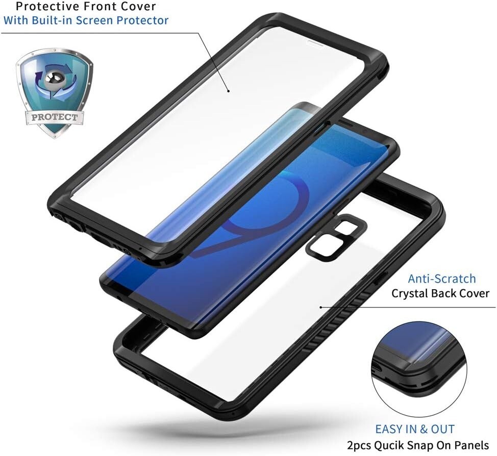 Samsung Galaxy S9 Plus Waterproof Case Built-in Screen Protector Shockproof 6.2