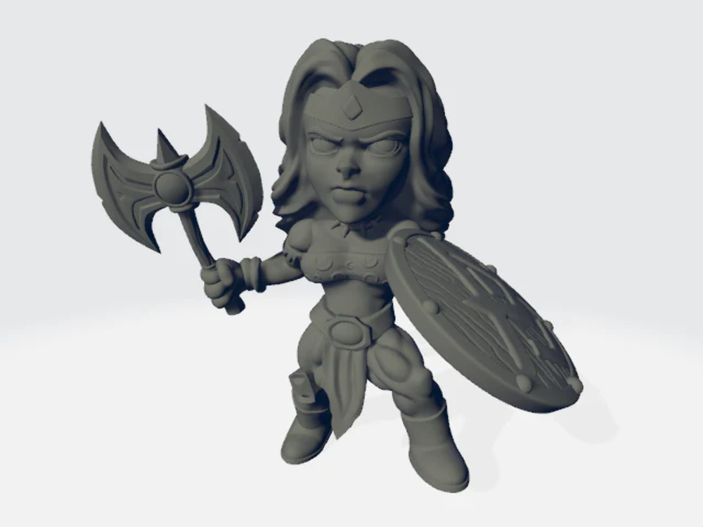 Chibiatures - Amazon Shield Axe Warrior #1