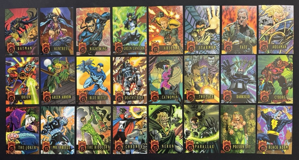 1996 Fleer DC Firepower Outburst Complete Set 1-80 + 1-20 Fire Power Inserts