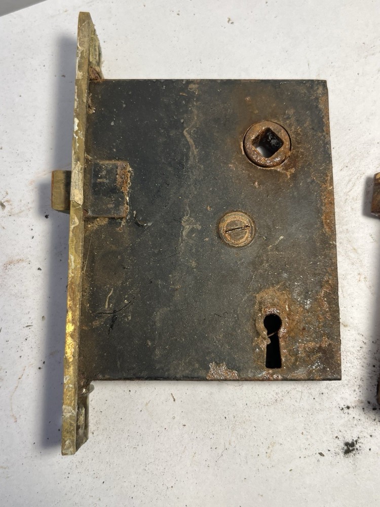 3 Antique Door Lock With Multicolored Knobs Working No key