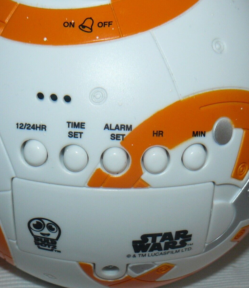 Star Wars 8" BB-8 Bulb Bots Light Up Alarm Digital Clock
