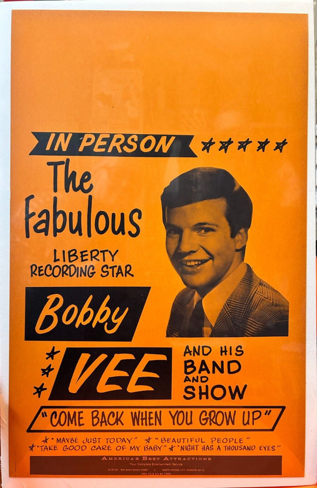 BOBBY VEE SHOW Show 1960's Original POSTER