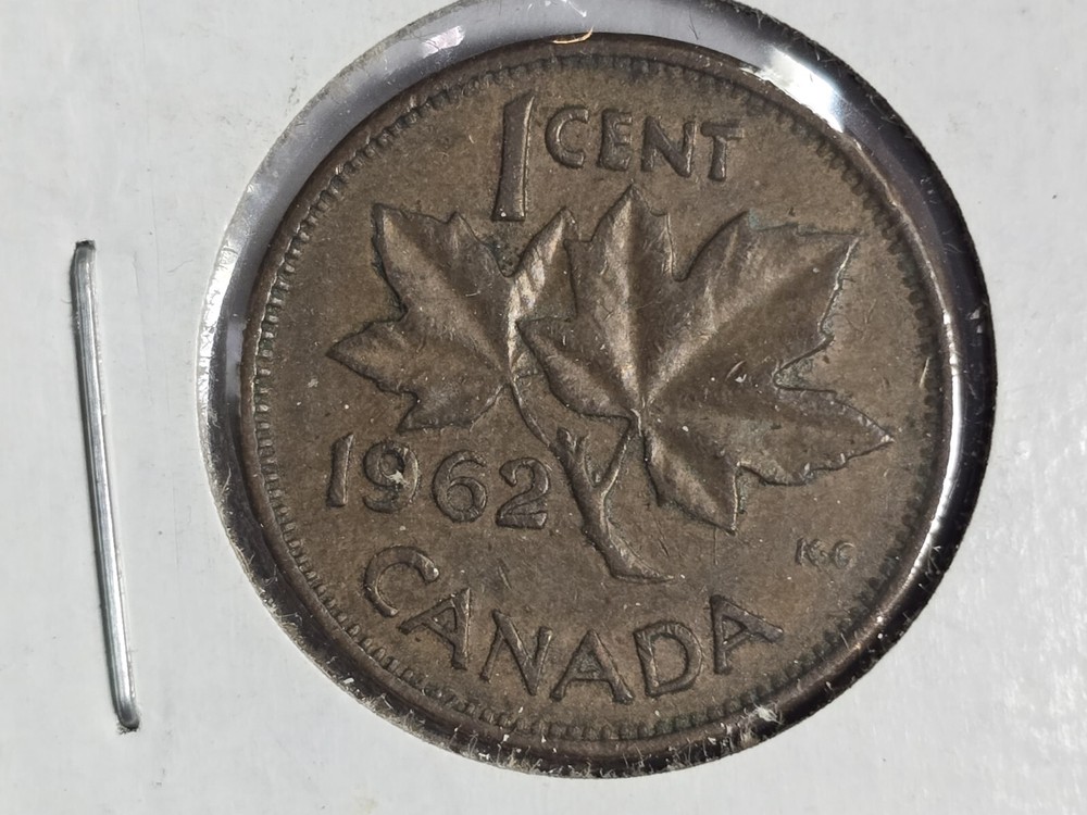 1962 Canadian Maple Leaf Twig Penny 1 Cent