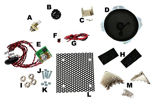 Cigar Box Amplifier Kit w/ Shiny Corners - Fun to Build Using Provided Guide