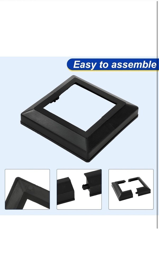 12-Pack Post Base Cover, Internal 4"x 4" PVC Post Skirt Split Type for Railing