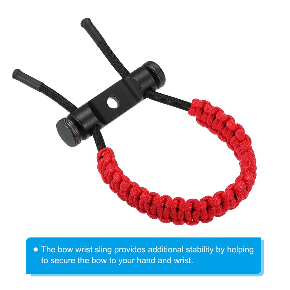Archery Wristband, Adjustable Composite Braided Wrist Strap, Red