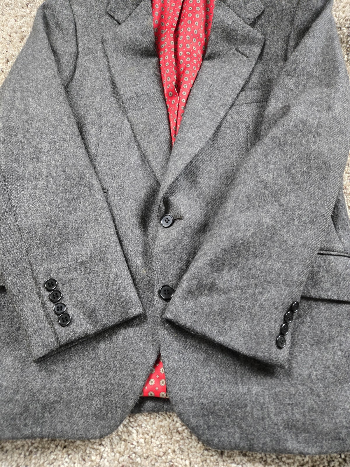 Vintage Carroll & Co Chester Barrie Blazer Jacket Mens 40 S Gray Tweed England