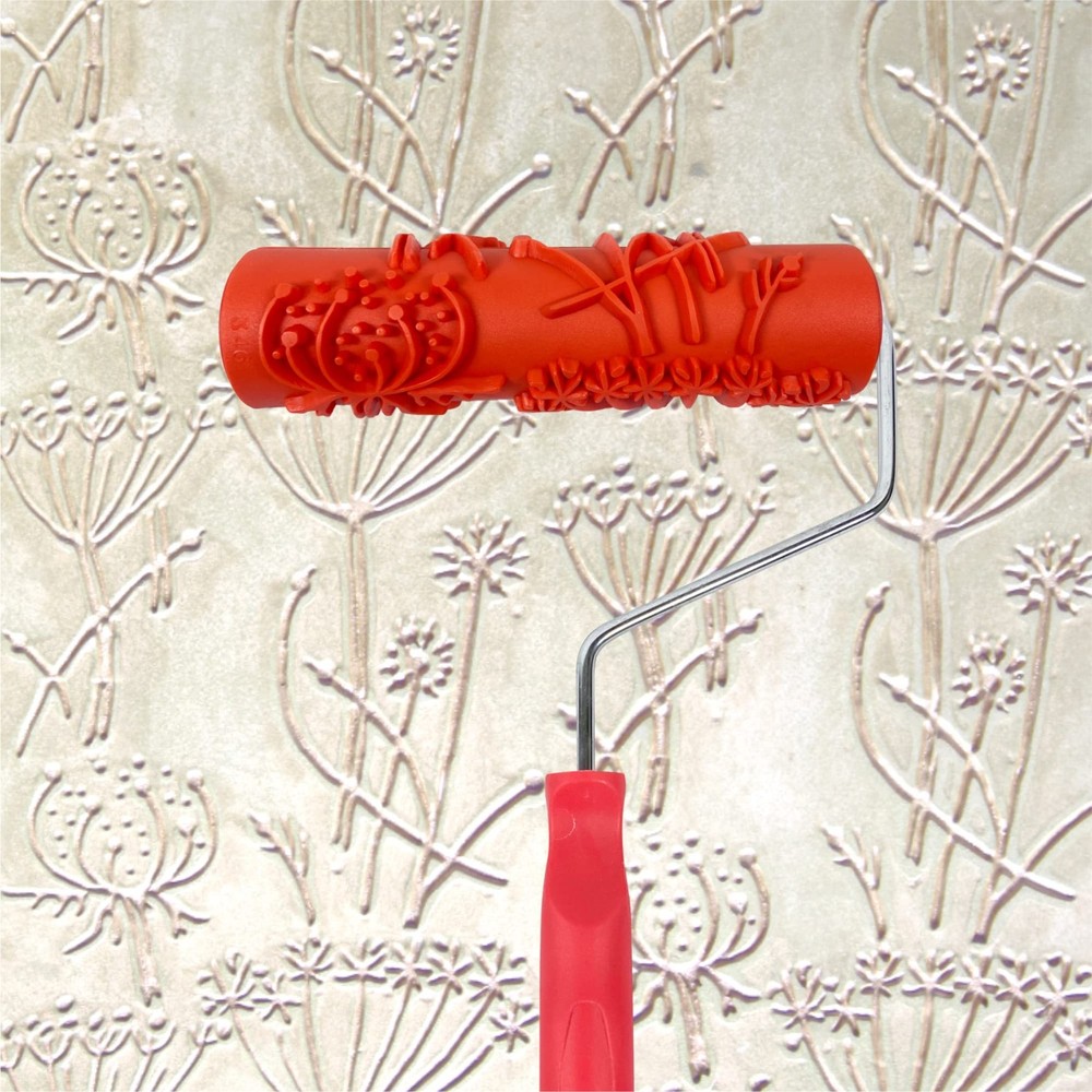 7" Patterned Paint Roller Brick Embossing Texture Rubber DIY Wall Decoration