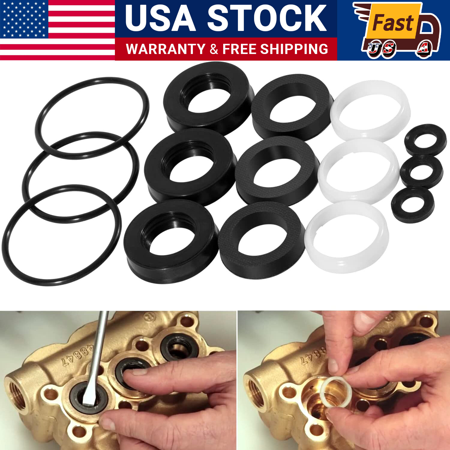 FOR CAT PUMP 66DX 6DX PRESSURE WASHER PUMP 34262 SEALS REBUILD KIT