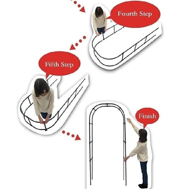 7.9FT Outdoor Yard Lawn Garden Metal Arch Arbour Plant Support Wedding Decor