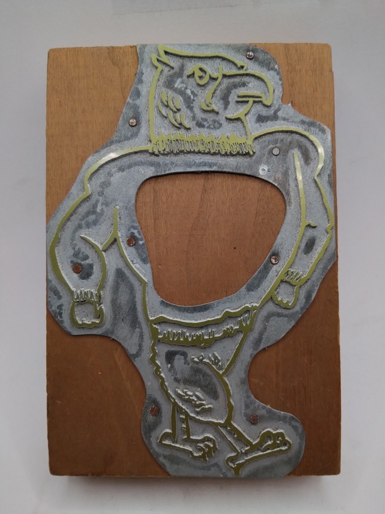 Printing Letterpress Printers Block Large Cartoon Eagle
