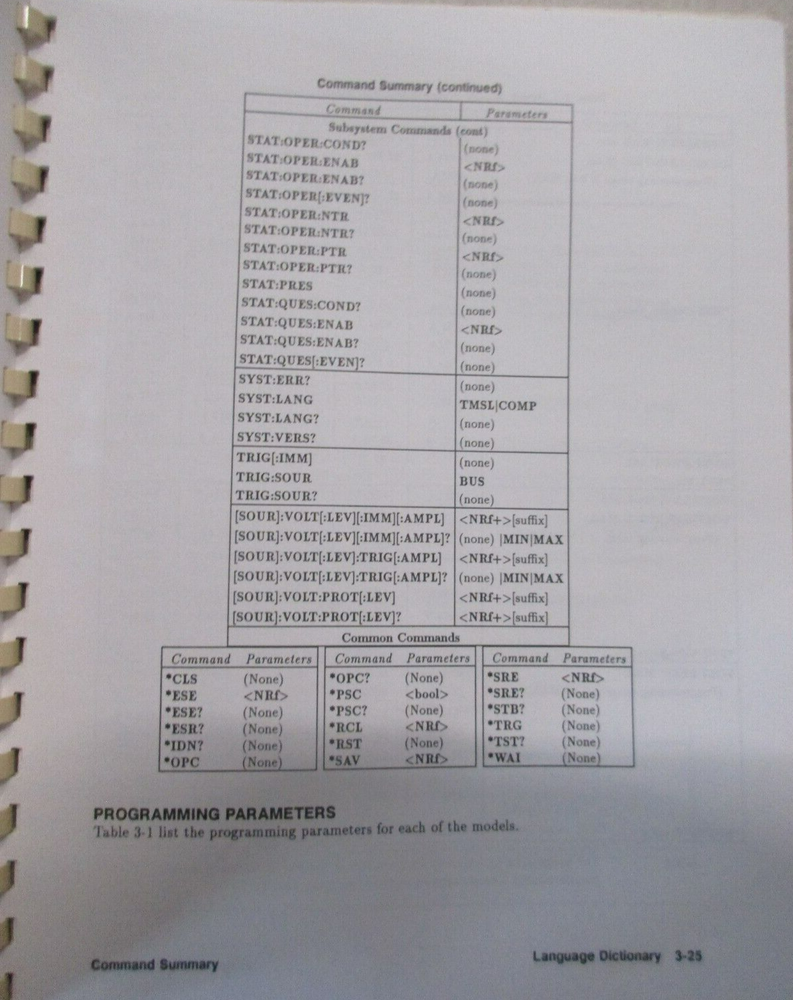 HEWLETT PACKARD PROGRAMMING GUIDE,OPERATING GUIDE SERIES 664XA,665XA,667XA,668XA