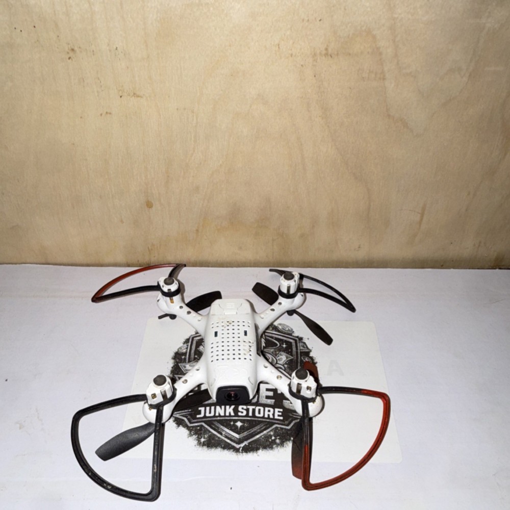 Sharper Image White Quadcopter Drone with Camera, Red & Black Propellers