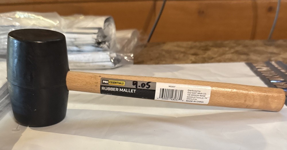 16 Ounce Rubber Mallet With Wood Handle Pro Essentials