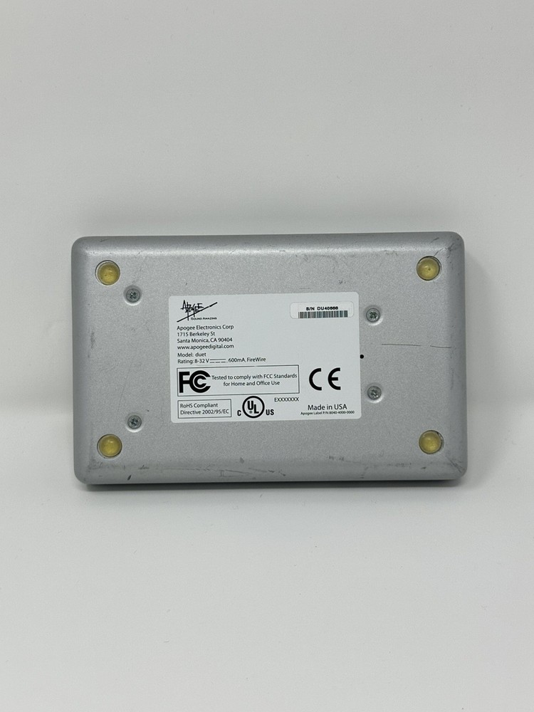 Apogee Duet FireWire Audio Interface w/ Breakout Cable & FW Cable Tested