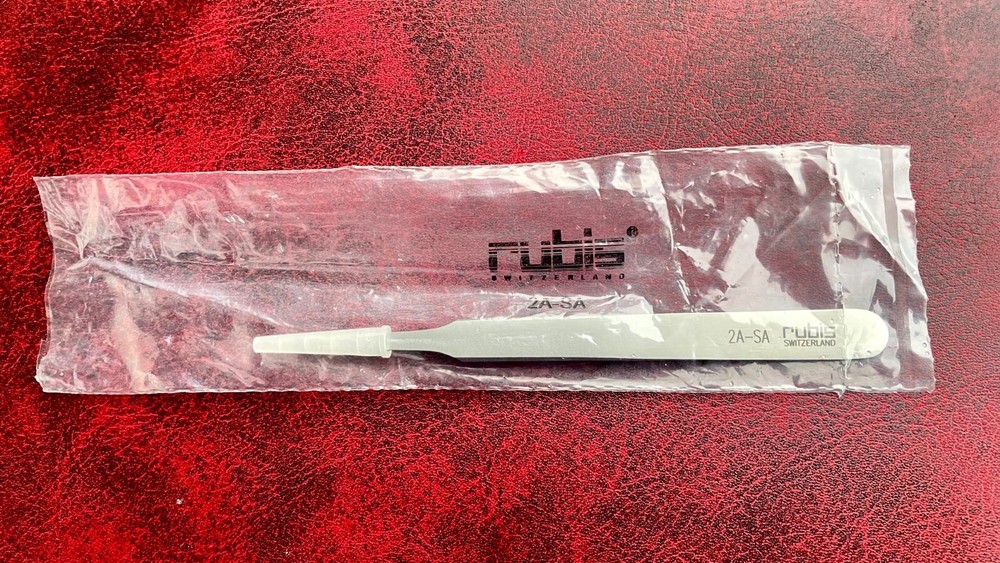 RUBIS SWISS Model 2A-SA FLAT TIP TWEEZER STAINLESS PRO GRADE
