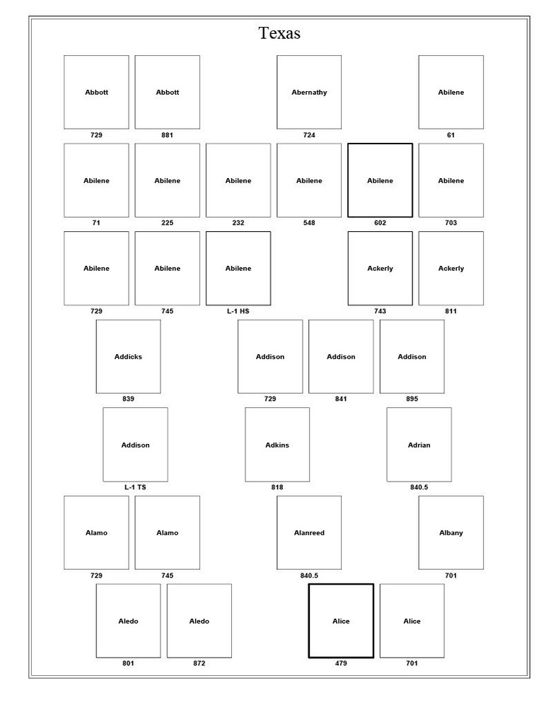 Texas Precancel Town & Type 67 Pages in Sheet Protectors