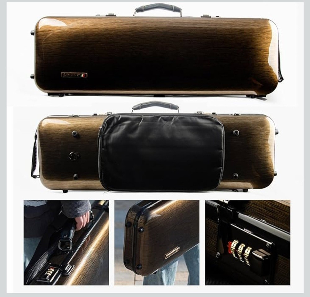 Christina 4/4 Full Size Violin case High-Strength Carbon Fiber Rectangular...