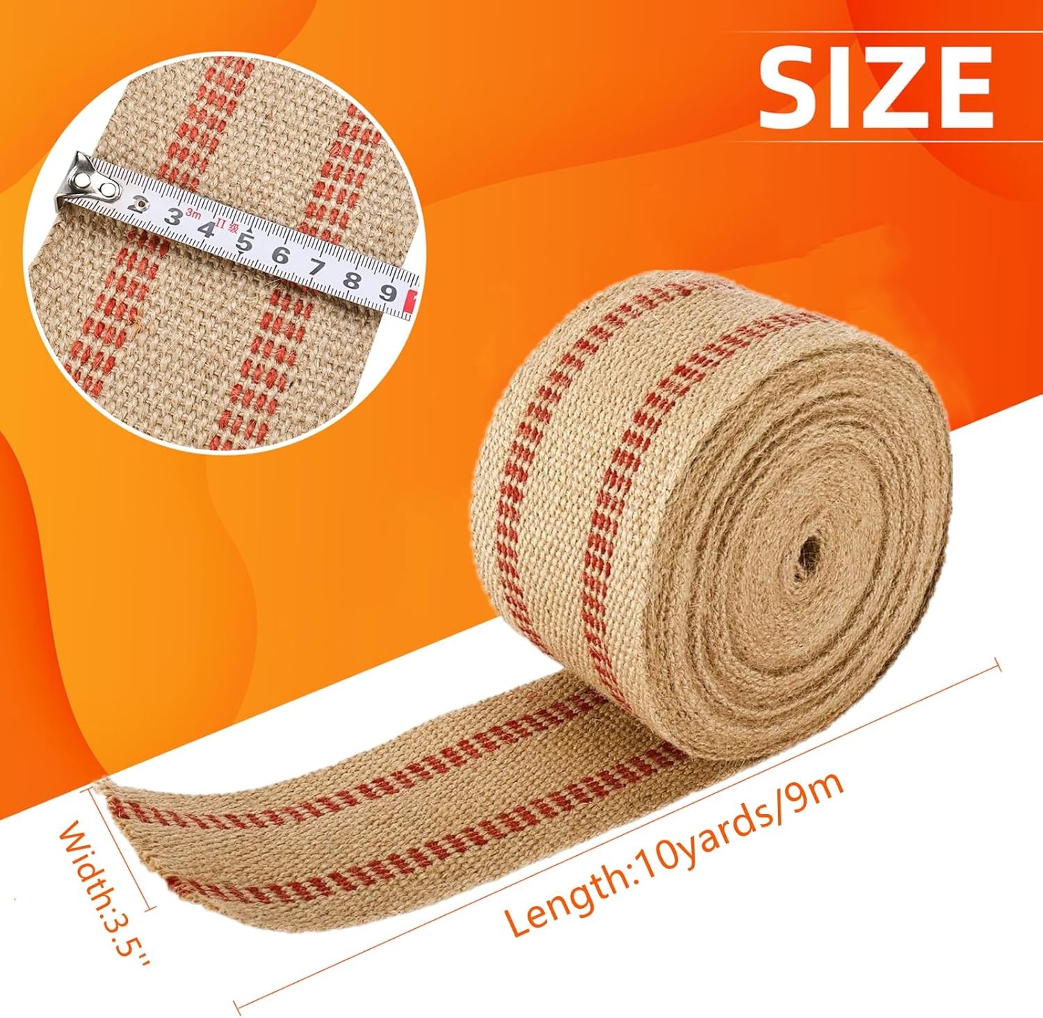 1PC Craft Jute Webbing Tape 3.5" x 10 Yd Heavy Duty for Chair Repair Upholstery