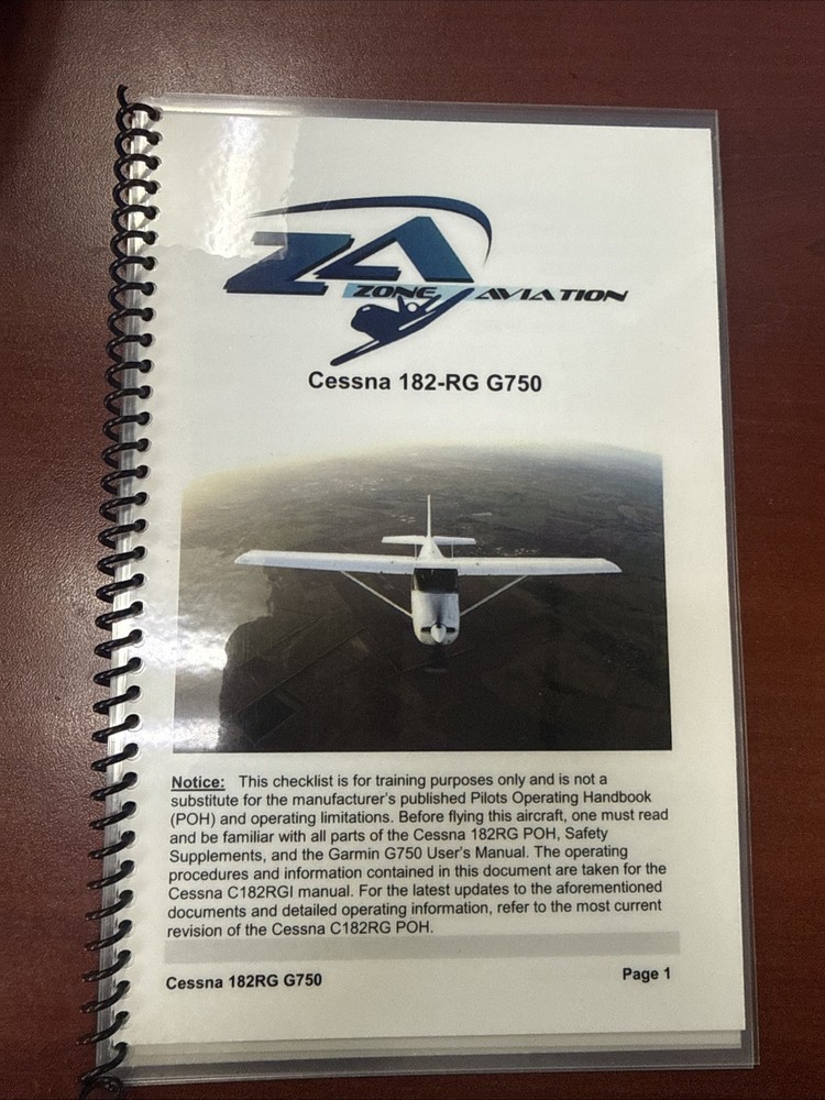 Cessna 182-RG G750 Checklist