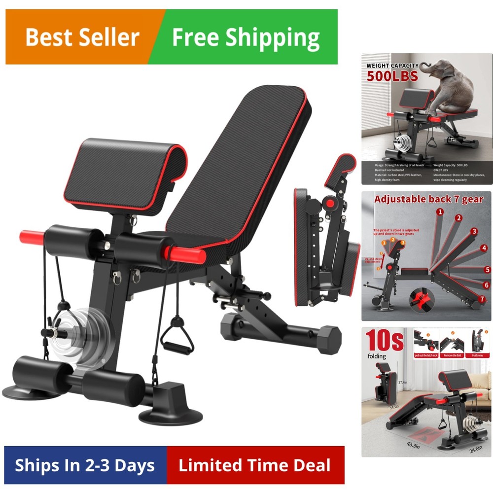 Adjustable Weight Bench,Utility Workout Bench Foldable Incline Decline Benche...