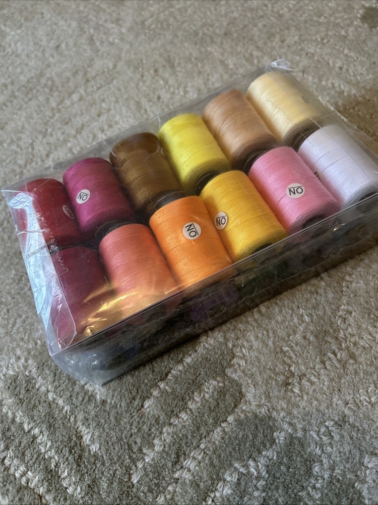 SHRJ 24Pcs Sewing Thread Spools Set 1000 Yards Per Spool Mixed Cotton Threads...