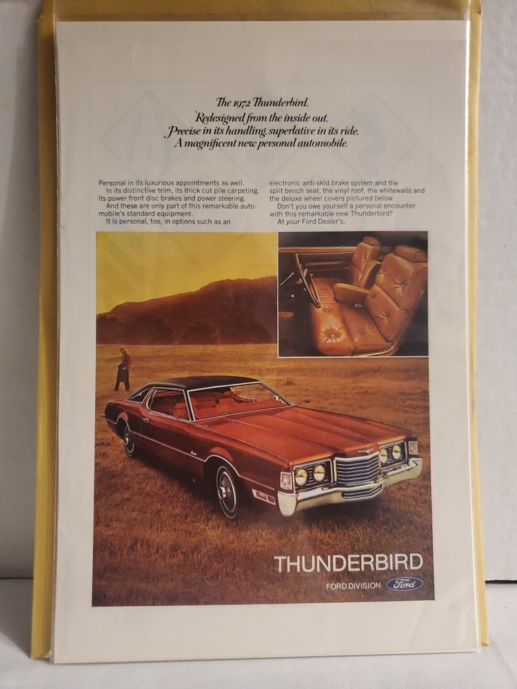 Advertisement 1972 Ford Thunderbird 2-Door Red/ Black