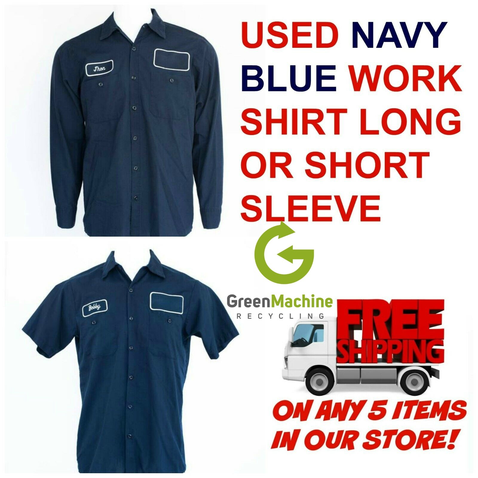 Used Work Shirts Cintas, Redkap, Unifirst, G&K Navy Blue