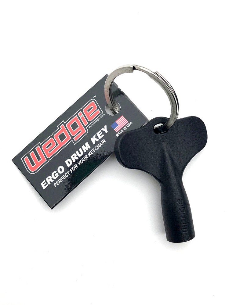 Wedgie Ergonomic Drum Key with Keychain | Black | 1 pc