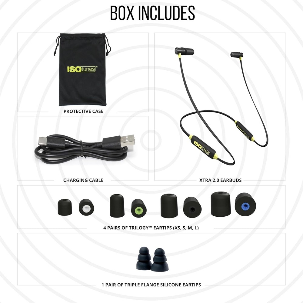 Work Earbuds: XTRA 2.0, Bluetooth, 27dB NRR Sound Isolation, Waterproof