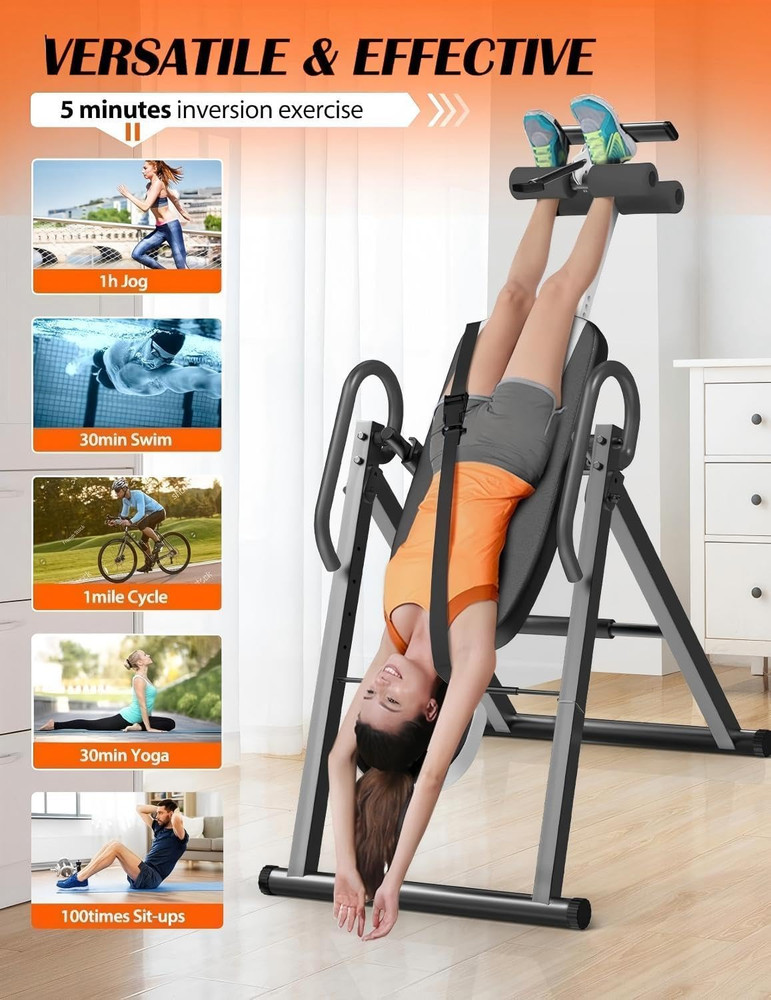 Gravity Inversion Table for Back Pain Relief 2026 New Inversion Table W/Lumbar S